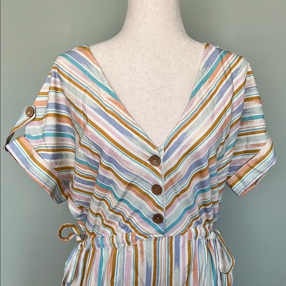 Striped Multicolor Jumpsuit - World Market - Picture 2 of 8